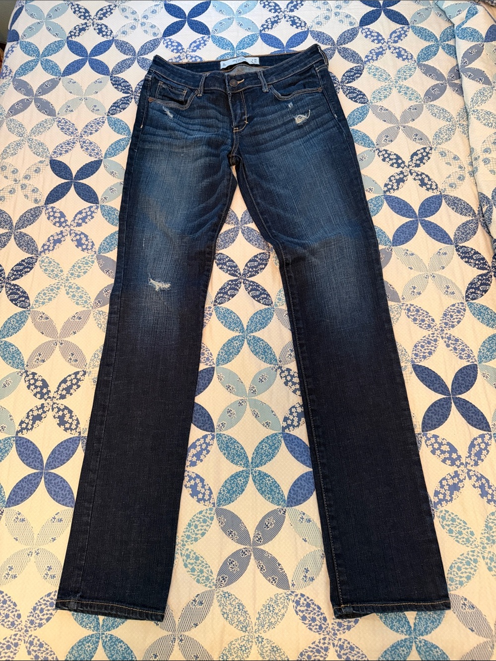 Abercrombie & Fitch Dark Blue Straight-Leg Jeans